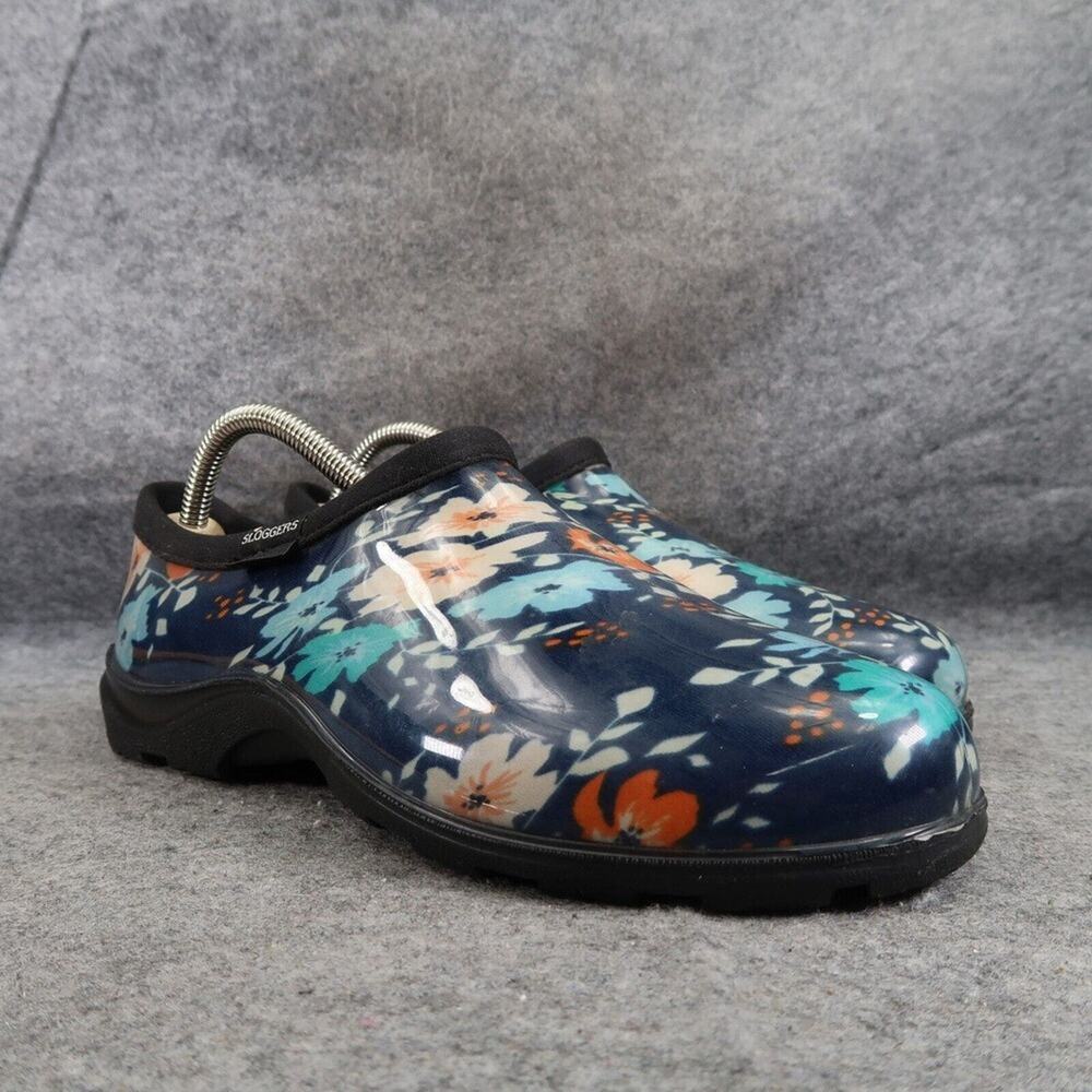 Sloggers Shoes Womens 9 Garden Clogs Slip On Rubber Casual Utility Comfort Blue